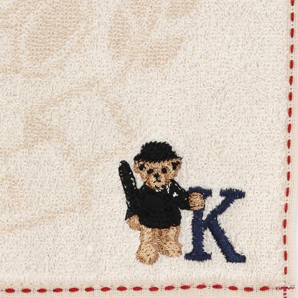 blooming グレート・ブリティッシュ・テディベア イニシャル タオルハンカチ K - 画像 (2)