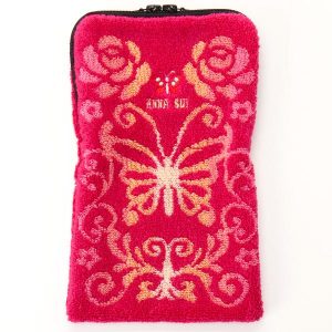 ANNA SUI アナスイ ファスナー付きタオル ペットボトルケース バタフライ刺繍 【ANNA SUI】
