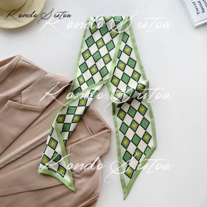 選べる2点 スカーフ レディース バッグスカーフ 細め スリム ヘアリボン ドット ロゴ フラワー 大人 20代 30代 40代