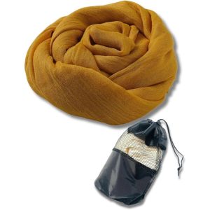 スカーフ 大判 ストール 夏 無地 H100cmxW195cm ガーゼ マフラー ショール uvカット -(ターメリック)