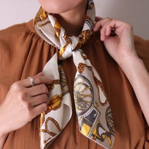 BAYBLO スカーフ バンダナ (CR)「ユニセックス」馬車 柄 プリント レディース メンズ