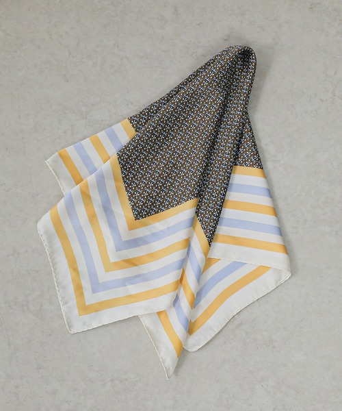 スカーフ バンダナ ヘッドスカーフ 55×55cm レトロ ヴィンテージ風 プリント 総柄 シルクタッチ レディース - 画像 (9)