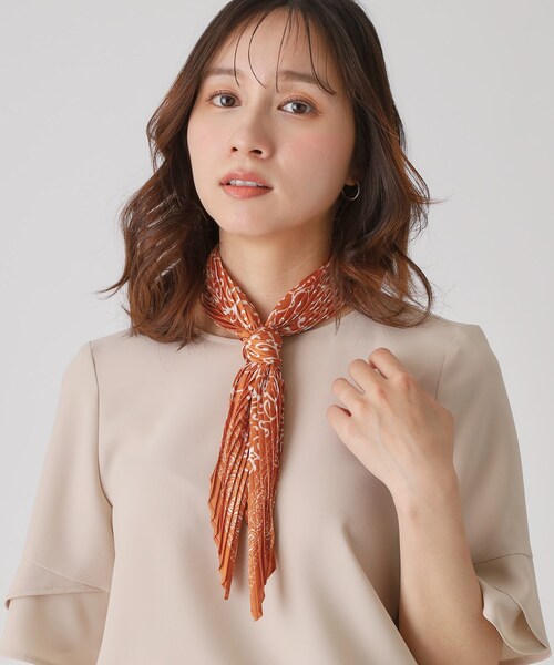 COUP DE CHANCE スカーフ バンダナ アラベスクプリーツスカーフ/旬カラー/バックやヘアにもアレンジ レディース - 画像 (8)