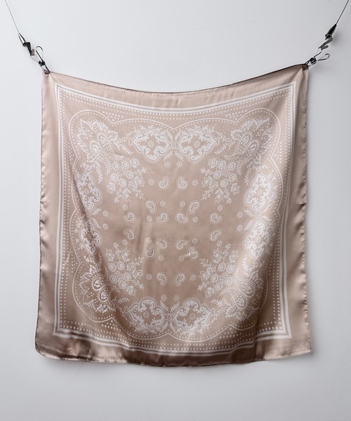 MAISON SELECT スカーフ バンダナ 7B28 大判 ヘッドスカーフ バンダナ風スカーフ 70cm×70cm ペイズリー レディース - 画像 (5)