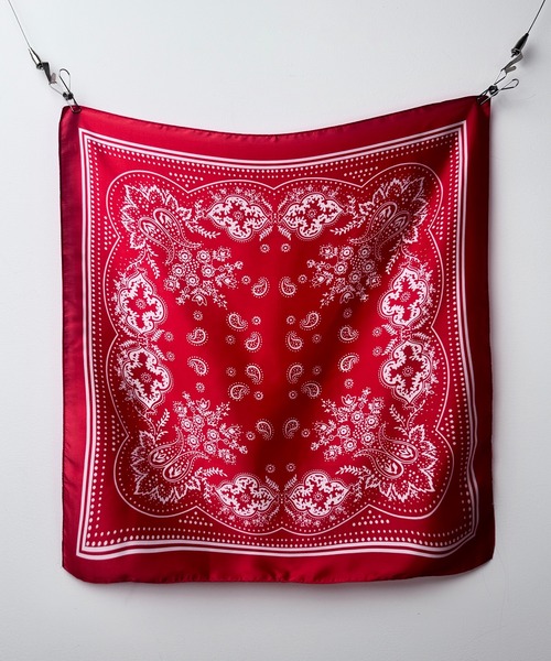 MAISON SELECT スカーフ バンダナ 7B28 大判 ヘッドスカーフ バンダナ風スカーフ 70cm×70cm ペイズリー レディース - 画像 (7)