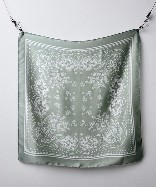 MAISON SELECT スカーフ バンダナ 7B28 大判 ヘッドスカーフ バンダナ風スカーフ 70cm×70cm ペイズリー レディース - 画像 (6)