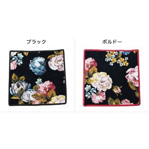 feiler 並行輸入品 フェイラー FEILER ハンカチ ハンドタオル 30cm×30cm ローズドリーム ブラック ボルドー シュニール織【刺しゅう名入れ可有料】