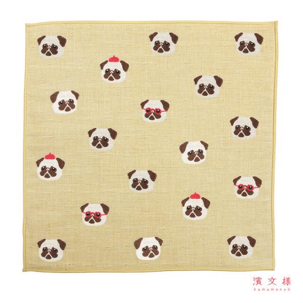 和たおる セミウォッシュ パグ画伯 / パグ 綿100% ハンドタオル ギフト 濱文様 日本製