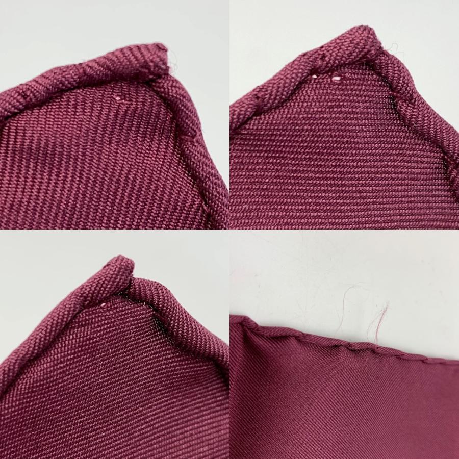 HERMES ☆☆ エルメス 葡萄柄 シルク100% パープル ハンカチ レディース 傷や汚れあり - 画像 (5)