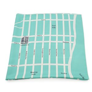 TIFFANY&Co. 美品 Tiffany & Co ティファニー Manhattan Map Scarf スカーフ シルク 地図柄 マンハッタン地図 ティファニーブルー