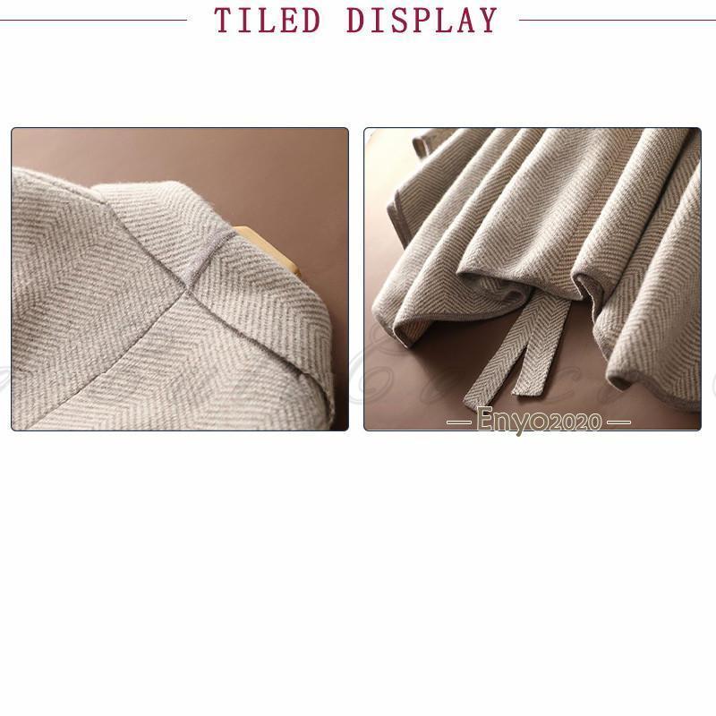 ストール ポンチョ ショール マント トップス レディース 大判ストール ロングストール ニットカーディガン 長袖 シンプル 無地防寒 防風 前開き - 画像 (5)