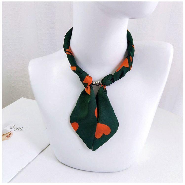 【大特価】スカーフ マグネット式 ワンタッチ シルクタッチ 簡単 ネックレス風 チョーカー風 レディース アクセサリー おしゃれ きれいめ エレガント か - 画像 (4)