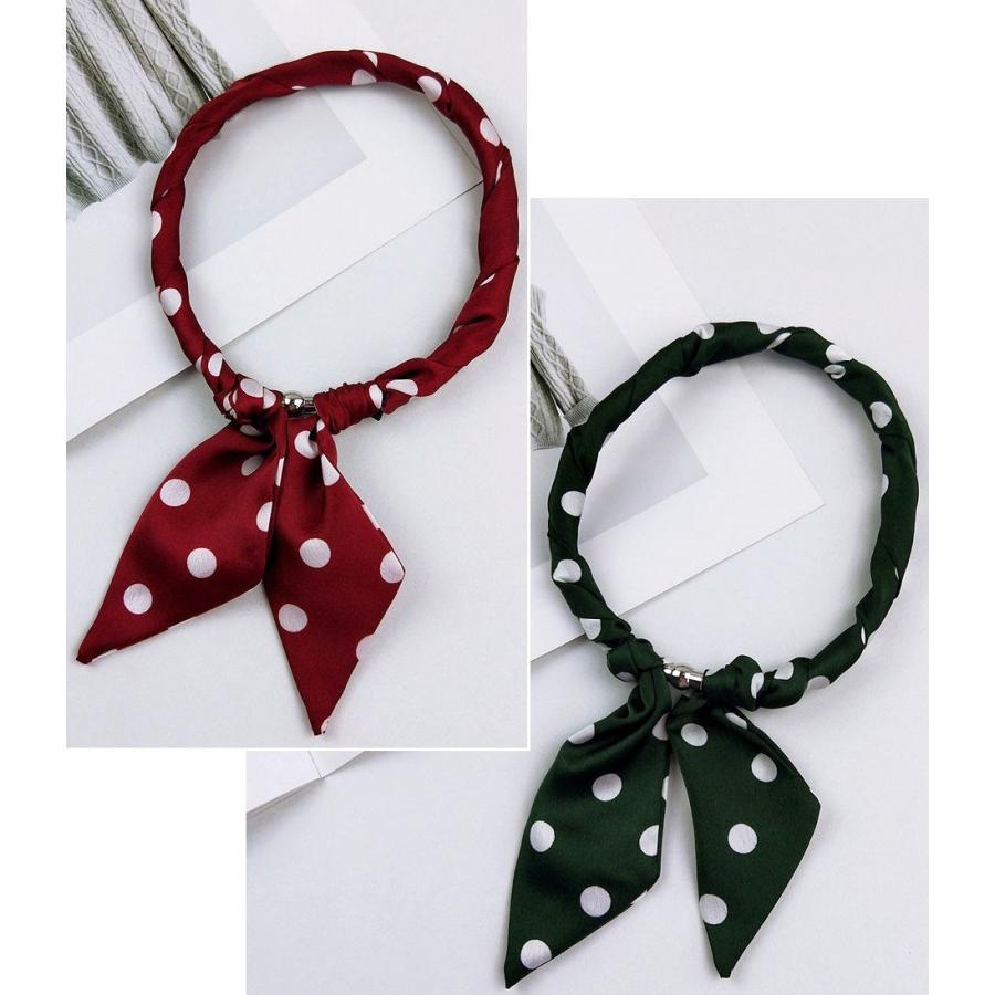 【大特価】スカーフ マグネット式 ワンタッチ シルクタッチ 簡単 ネックレス風 チョーカー風 レディース アクセサリー おしゃれ きれいめ エレガント か - 画像 (9)