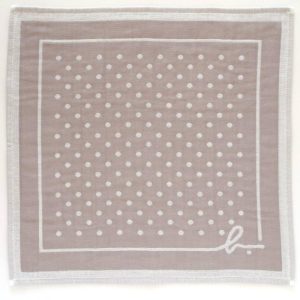 agnes b. アニエスベー　ガーゼハンカチ　水玉柄　グレー