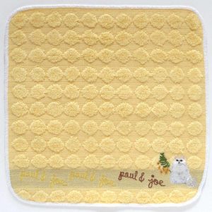 PAUL&JOE ポール＆ジョー アクセソワ　タオルハンカチ　ジプシーとミモザ刺繍　イエロー