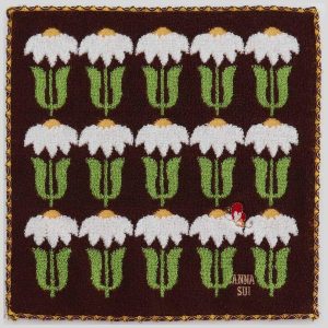 ANNA SUI アナ スイ　タオルハンカチ　デイジー　ブラウン