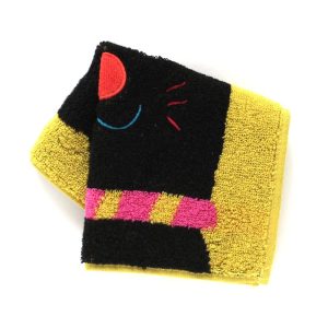 Atsuko Matano アツコマタノ タオルハンカチ シマシマ襟巻き イエロー