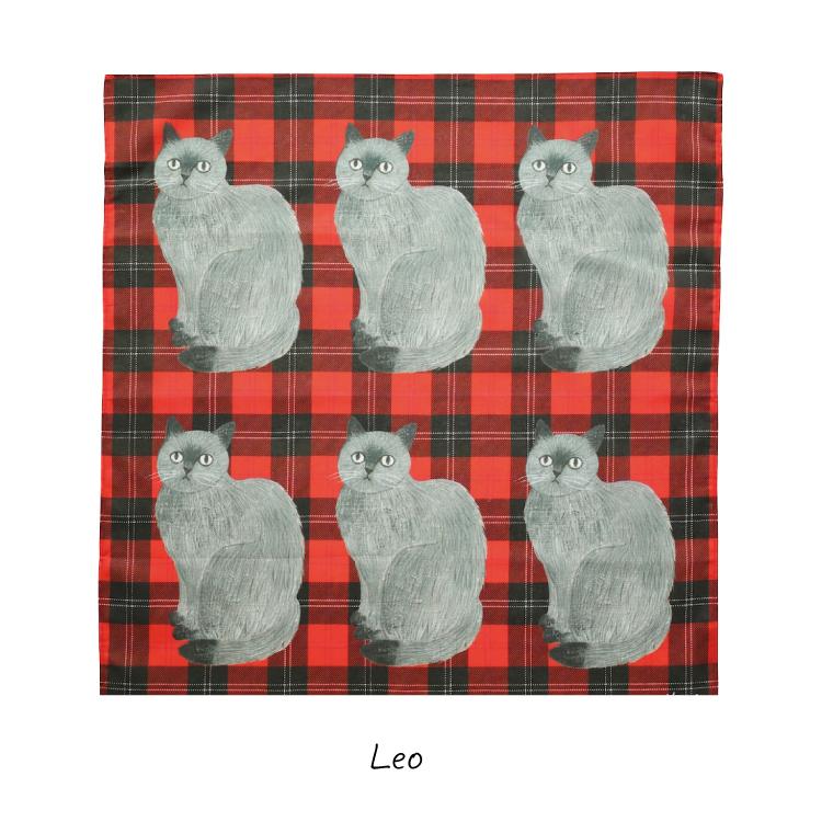 松尾ミユキ | Matsuo Miyuki ハンカチーフ タータンチェック 全4種 ハンカチ ランチョンマット 猫 ねこ かわいい おしゃれ 個性派 プレゼント - 画像 (7)