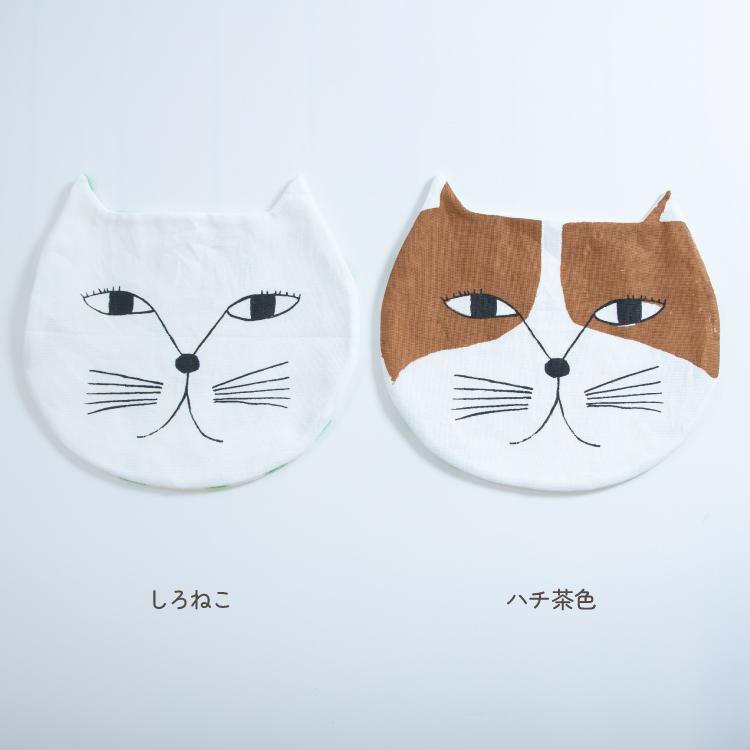 ハンカチ 猫型 ギフト / エモエモ 動物ハンカチ 全2種 日本製 綿100% レディース 個性的 emoemo - 画像 (7)