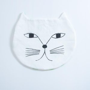 ハンカチ 猫型 ギフト / エモエモ 動物ハンカチ 全2種 日本製 綿100% レディース 個性的 emoemo