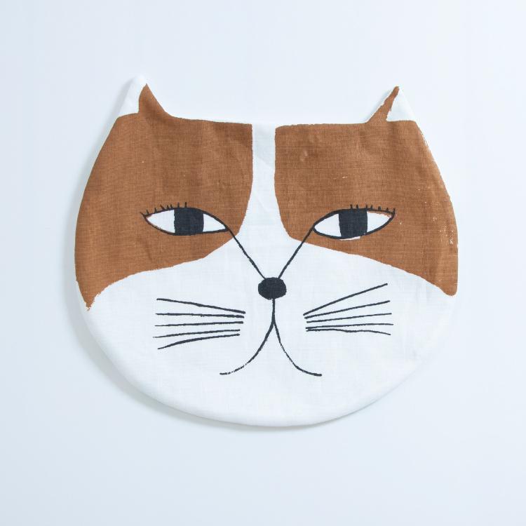 ハンカチ 猫型 ギフト / エモエモ 動物ハンカチ 全2種 日本製 綿100% レディース 個性的 emoemo - 画像 (2)