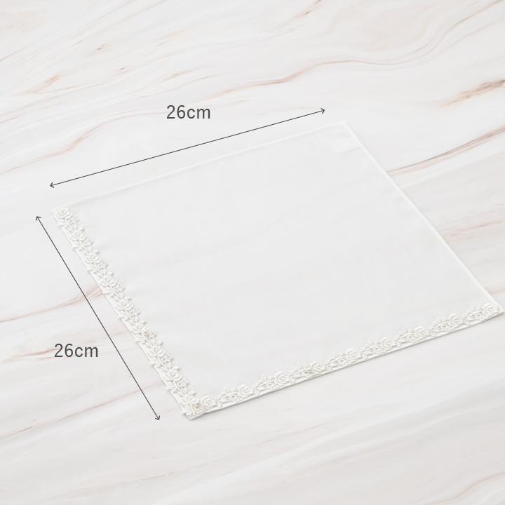 huggebridal ブライダル ハンカチ レディース プリンセス ウェディング 結婚式 花嫁 女性 フォーマル 冠婚葬祭 母の日 小物 白 お礼 ギフト 婚礼用 いい夫婦の日 家族婚 - 画像 (5)