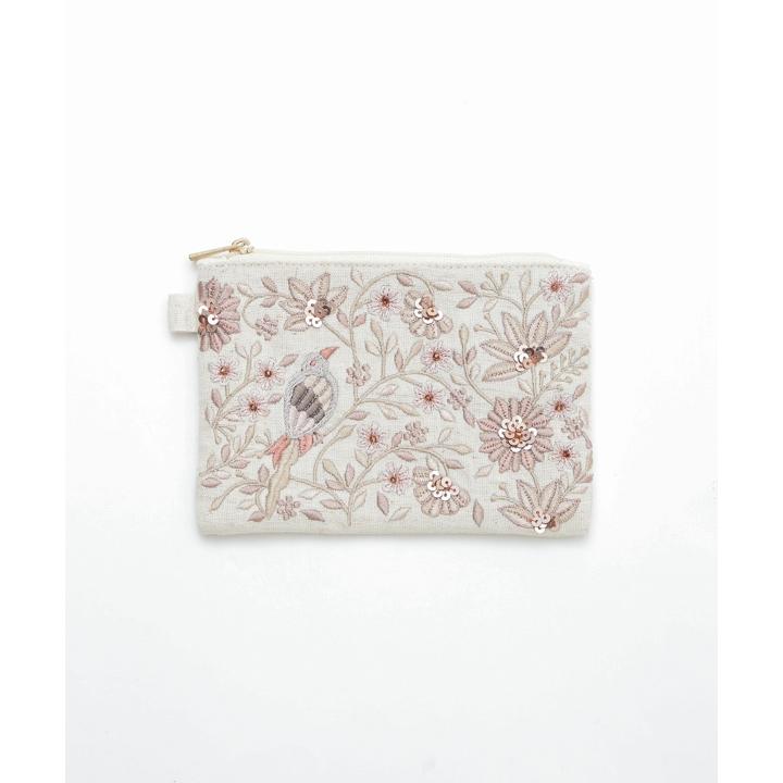 花鳥ビーズ刺繍 ティッシュケース ポーチ - 画像 (3)