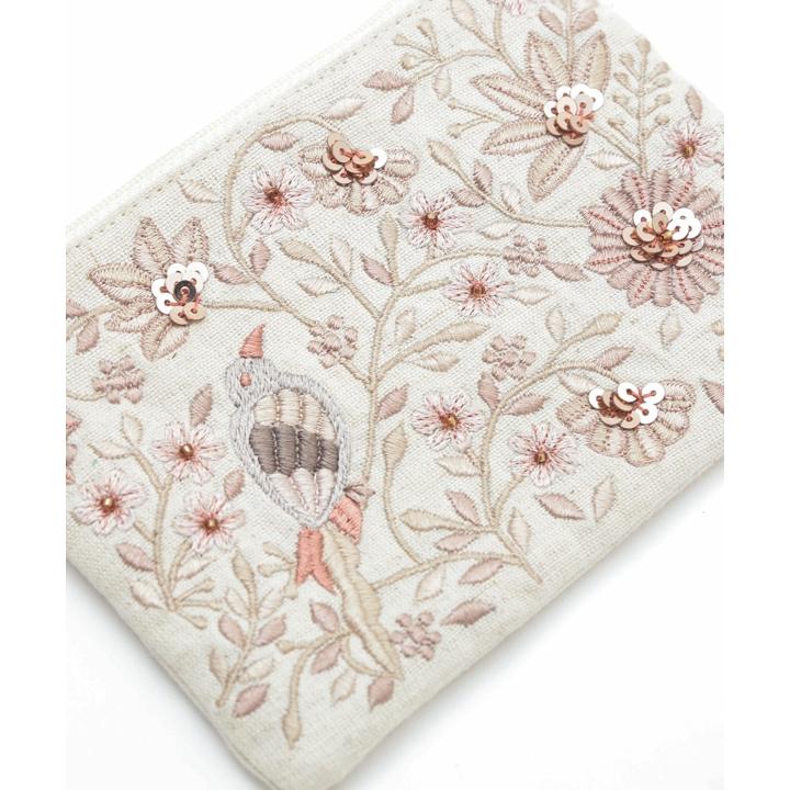 花鳥ビーズ刺繍 ティッシュケース ポーチ - 画像 (5)