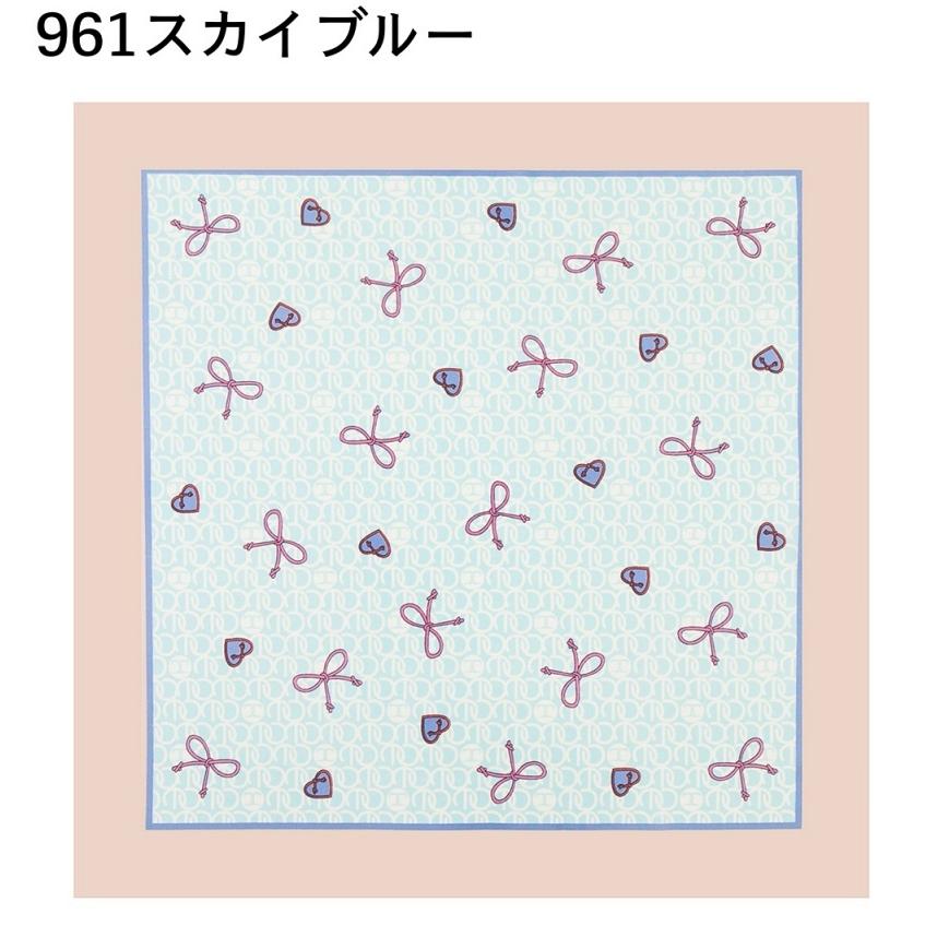 スカーフ 正方形 レディース バンダナ バッグスカーフ アレンジ多数 カラフル 鮮やか ストライプ ドット ハート リボン おしゃれ かわいい きれい - 画像 (4)