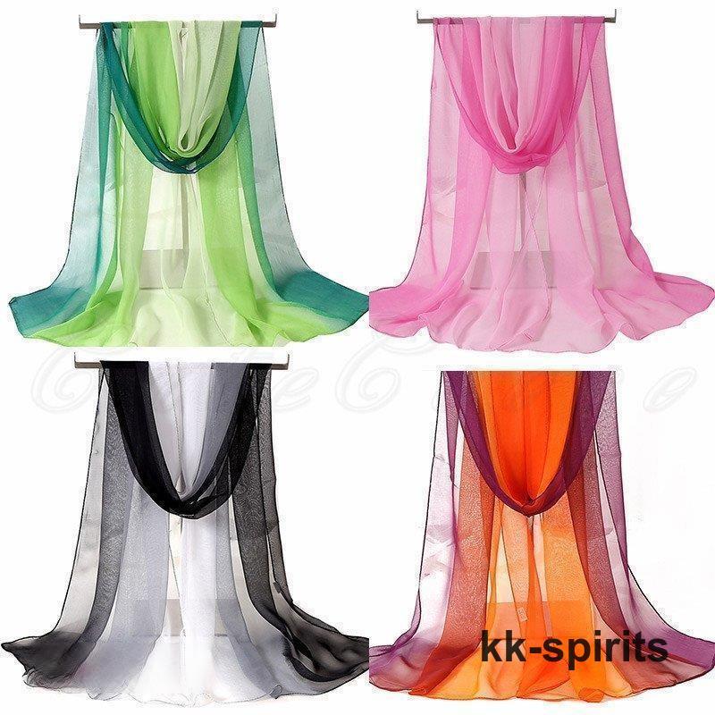 ロングスカーフ レディース マフラー ストール 首巻き グラデーション シフォン ふんわり 軽い 贈り物 春夏秋 きれいめ おしゃれ - 画像 (7)