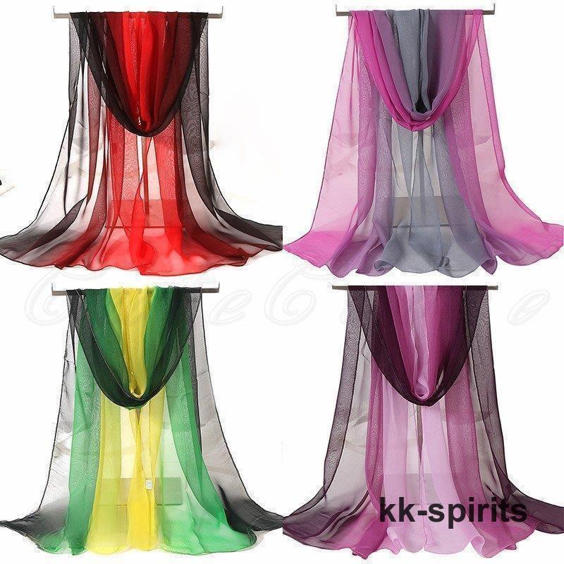 ロングスカーフ レディース マフラー ストール 首巻き グラデーション シフォン ふんわり 軽い 贈り物 春夏秋 きれいめ おしゃれ - 画像 (8)