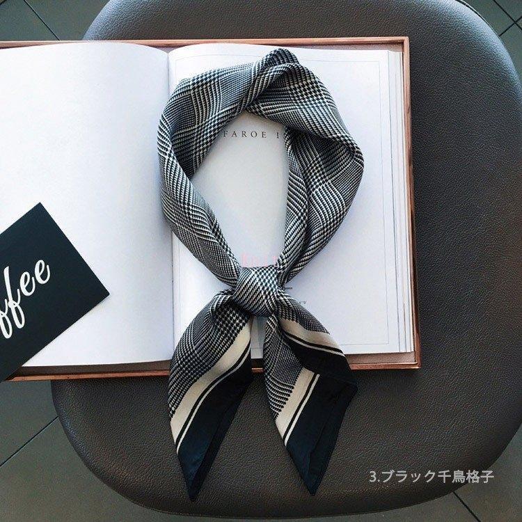 スカーフ シルク調 レディース 大判 シルク シフォン 巻き方 コーデ スカーフベルト 正方形 韓国 - 画像 (3)