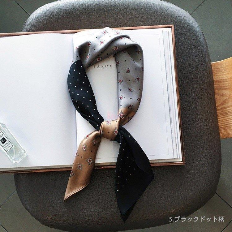 スカーフ シルク調 レディース 大判 シルク シフォン 巻き方 コーデ スカーフベルト 正方形 韓国 - 画像 (5)