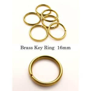 キーリング キーホルダーパーツ 日本製 ブラス製 2重リング 16mm 1個 真鍮 無垢 Brass ブラス ジョイントパーツ ＜メール便可＞