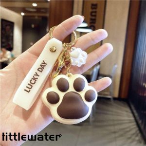 プレゼント キーホルダー バッグチャーム 猫 犬 肉球 デザイン ゴールド かわいい 韓国 ギフト 通学 飾り 可愛い ミント ピンク ラベンダー