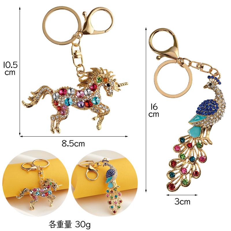 開運キーホルダー 根付 根付け 縁起物 厄除け 幸運 祈願 健康 金運 風水 アクセサリー ストラップ チャーム お守り 御守り 一角馬 孔雀 吉祥の煌めき守り - 画像 (5)
