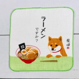FRIENDSHILL フレンズヒル 柴田さん ラーメンデスカ 柴犬 ガーゼタオル グリーン HW-383-57