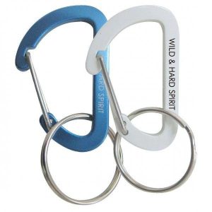 タフレーベル カラビナ フラット4mm青&白 2個セット VEX-112