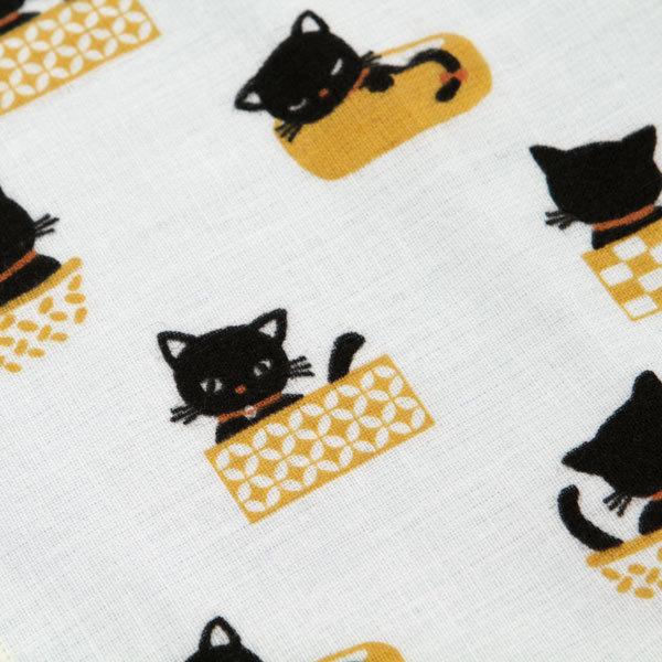 濱文様 和たおるセミウォッシュ お昼寝黒ねこ メール便 ハンドタオル タオルハンカチ セミウオッシュ 猫 ネコ