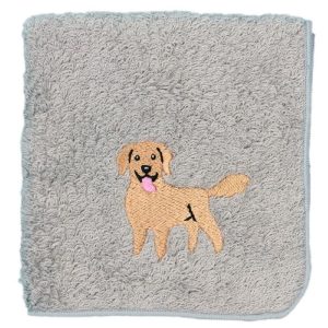 阪急ハロードッグ オーガニックコットン ハンカチタオル ゴールデンレトリバー グレー 犬柄