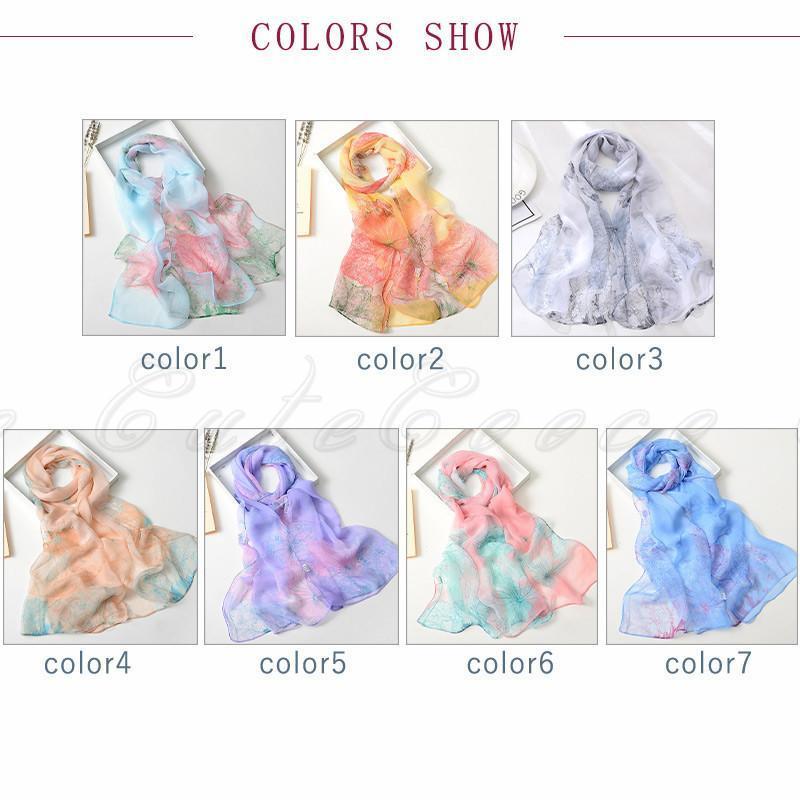 ストール 160cm*50cm スカーフ ロング レディース 長スカーフ マフラー 首巻き 小物 大判 アクセサリー 夏 UVカット 花柄 シフォン 花見 冷房対策