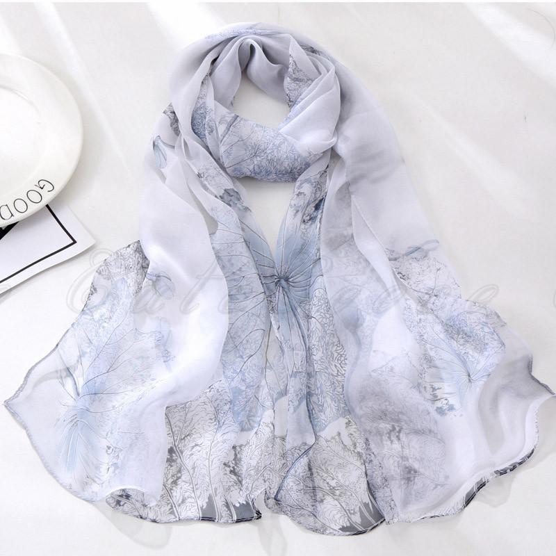 ストール 160cm*50cm スカーフ ロング レディース 長スカーフ マフラー 首巻き 小物 大判 アクセサリー 夏 UVカット 花柄 シフォン 花見 冷房対策 - 画像 (5)