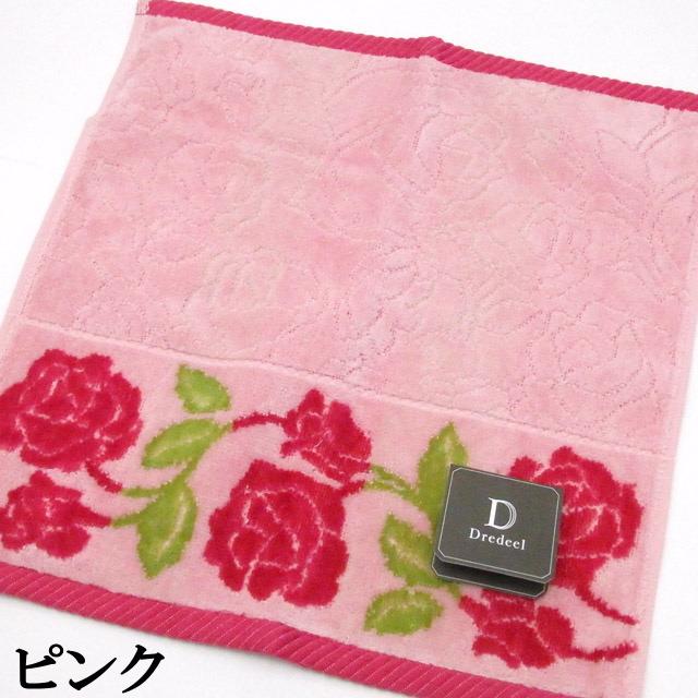 タオル 薔薇柄 ジャガード織 ドレディール ハンカチ バラ柄 ローズ ミニ ハンドタオル 日本製 花柄 レガート 誕生日 - 画像 (2)
