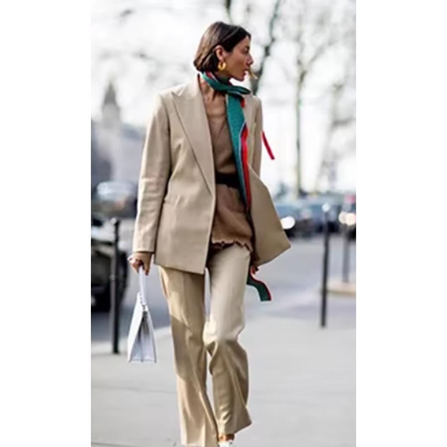 ブランド レディース ギフト 正方形 スカーフ バンダナ シルク風 ネッカチーフ 024-322 - 画像 (4)