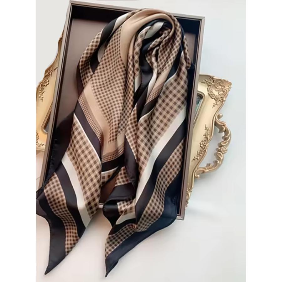 ブランド レディース ギフト 正方形 スカーフ バンダナ シルク風 ネッカチーフ 024-322 - 画像 (5)