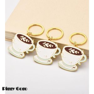 キーホルダー キーリング バッグチャーム レディース メンズ コーヒーカップ チェーン おしゃれ ユニーク プレゼント ギフト