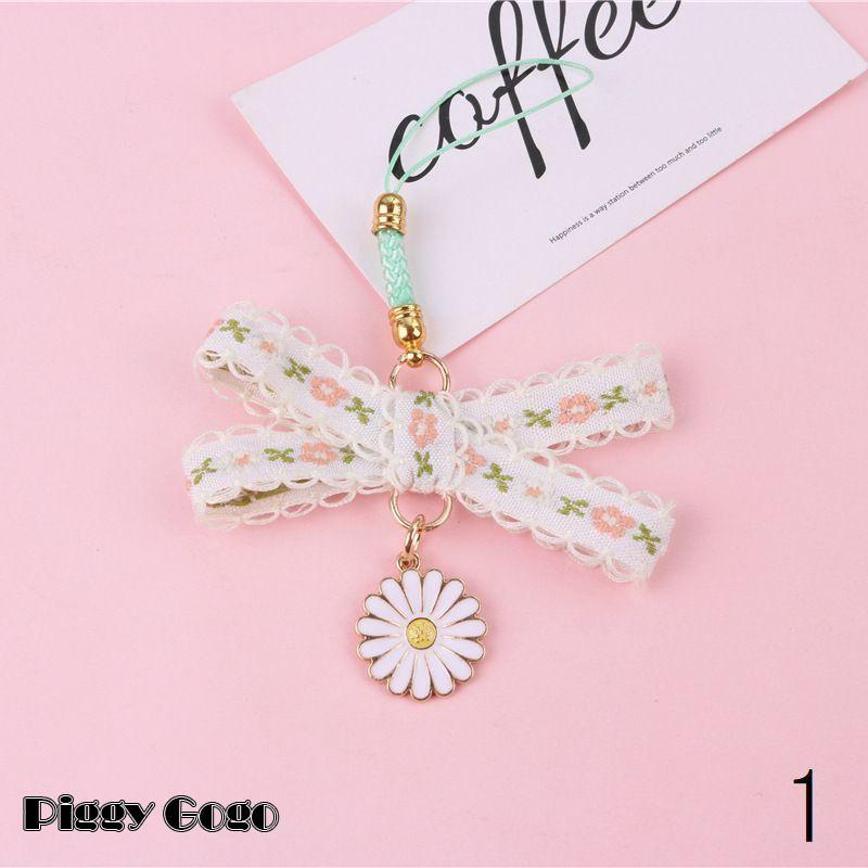 キーホルダー ストラップ レディース フラワー 花 リボン ハート チロリアンテープ かわいい おしゃれ バッグチャーム 根付け - 画像 (2)