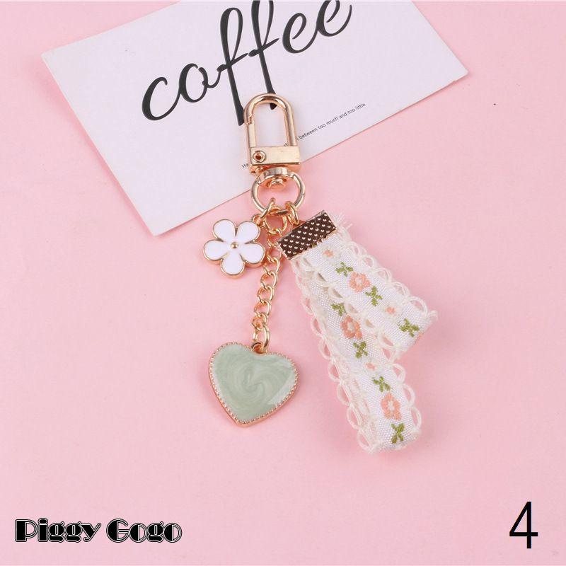 キーホルダー ストラップ レディース フラワー 花 リボン ハート チロリアンテープ かわいい おしゃれ バッグチャーム 根付け - 画像 (5)