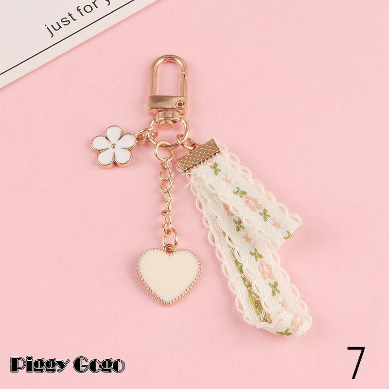 キーホルダー ストラップ レディース フラワー 花 リボン ハート チロリアンテープ かわいい おしゃれ バッグチャーム 根付け - 画像 (7)