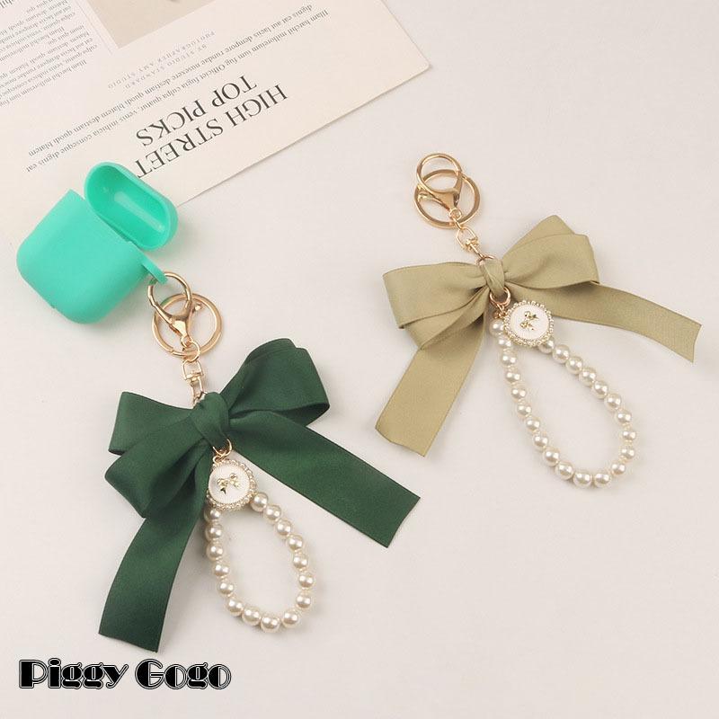 キーホルダー キーチャーム バッグチャーム キーリング レディース リボン フェイクパール ハンドストラップ ナスカン おしゃれ かわいい フェミニン - 画像 (5)
